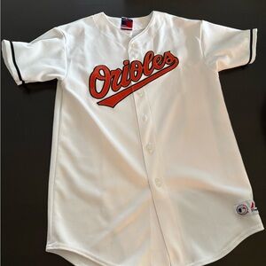 Majestic Orioles Kids Jersey - White and Orange